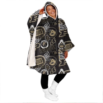 Purdue Boilermakers Pegasus Mashup 50" x 70" Bloncho Sherpa Fan Cape
