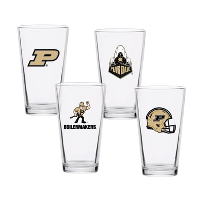 Purdue Boilermakers 16oz. Collector Pint Glass Four-Piece Set