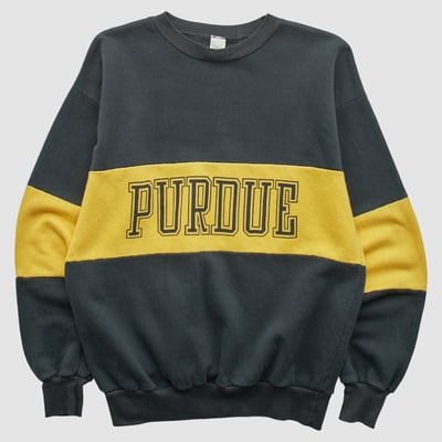 Purdue Boilermakers 80s Pullover Sweatshirt - Black - S by Fanatics Real Vintage