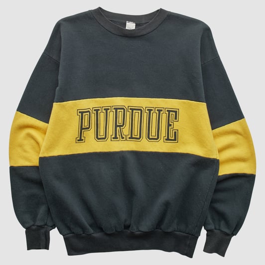 Purdue Boilermakers 80s Pullover Sweatshirt - Black - S by Fanatics Real Vintage