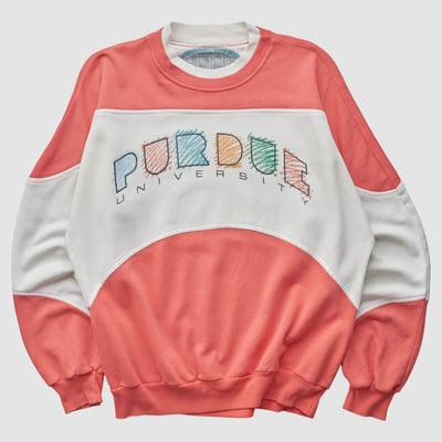 Purdue Boilermakers 80s Pullover Sweatshirt - White - XL by Fanatics Real Vintage