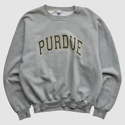Purdue Boilermakers Russell 2000s Pullover Sweatshirt - Heather Gray - L by Fanatics Real Vintage