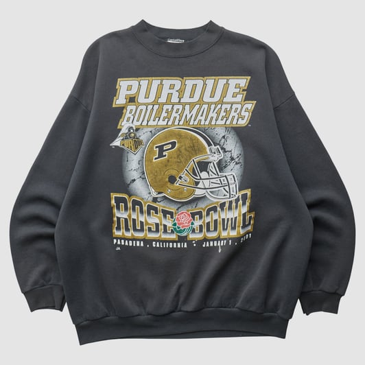 Purdue Boilermakers Tultex 2001 Pullover Sweatshirt - Black - M by Fanatics Real Vintage