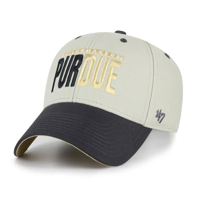 Purdue Boilermakers '47 Unisex Half Block Text MVP Adjustable Hat - Gray/Black