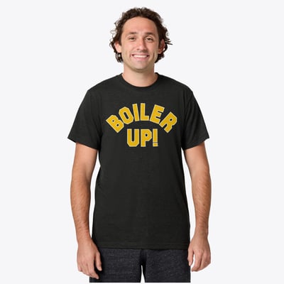 Purdue Boilermakers Homage Unisex Block Boiler Up Tri-Blend T-Shirt - Charcoal