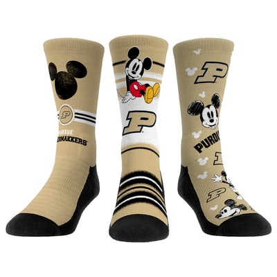  Purdue Boilermakers Rock Em Unisex Disney Three-Pack Crew Socks - 