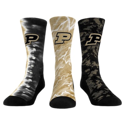 Purdue Boilermakers Rock Em Unisex Team Tones Three-Pack Crew Socks