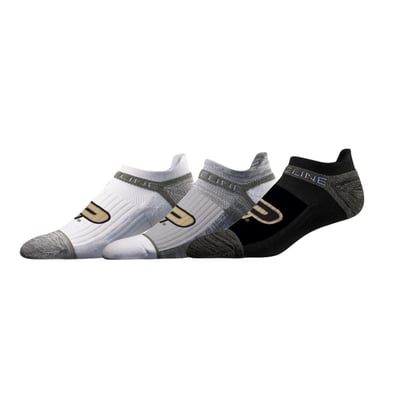 Purdue Boilermakers Strideline Unisex Premium 3-Pack Team Logo Ankle Socks Set