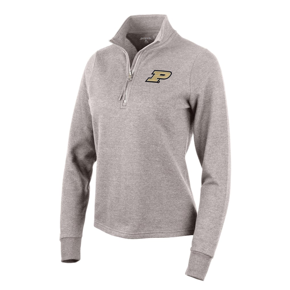 Purdue Boilermakers Antigua Women's Action Quarter-Zip Pullover Sweatshirt - Oatmeal