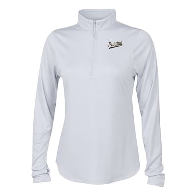  Purdue Boilermakers Columbia Women's Fairway Breeze Quarter-Zip Pullover - White