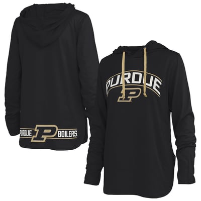 Purdue Boilermakers Pressbox Women's Allie Long Sleeve Hooded T-Shirt - Black
