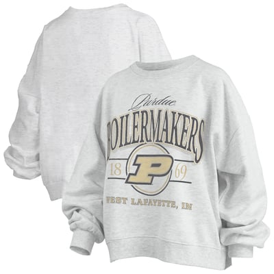 Purdue Boilermakers Pressbox Women's Oversized Vinson Melange Janise Sweatshirt - Heather Gray