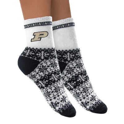 Purdue Boilermakers ZooZatz Women's Fuzzy Holiday Crew Socks