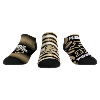  Purdue Boilermakers Rock Em Youth Make Some Noise Three-Pack Low-Cut Socks Set - Black
