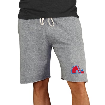 Quebec Nordiques Concepts Sport Vintage Logo Mainstream Tri-Blend Terry Shorts - Gray