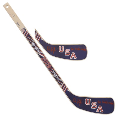 Quinn Hughes Team USA Autographed Fanatics Authentic 2026 Winter Olympics Mini Wood Stick with "26 Gold Medal" Inscription