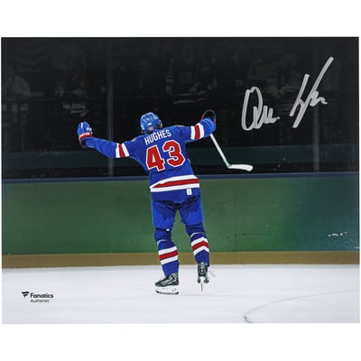 Quinn Hughes USA Hockey Autographed Fanatics Authentic 8" x 10" 2026 Winter Olympics Quarterfinals OT GWG Photograph