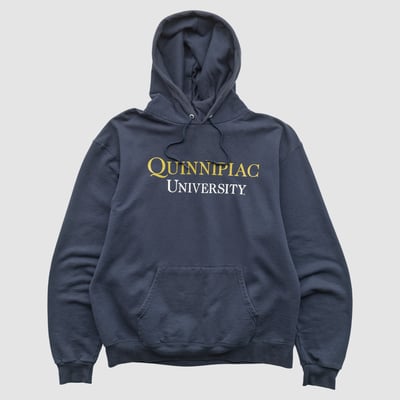 Quinnipiac Bobcats Champion 2000s Hooded Pullover Sweatshirt - Navy - M by Fanatics Real Vintage