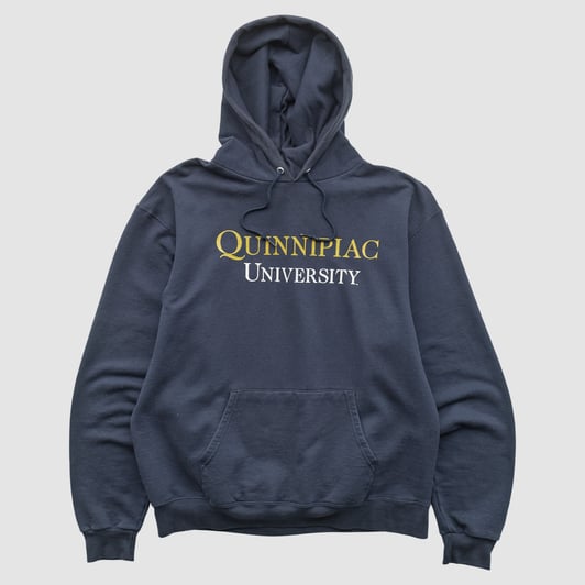Quinnipiac Bobcats Champion 2000s Hooded Pullover Sweatshirt - Navy - M by Fanatics Real Vintage
