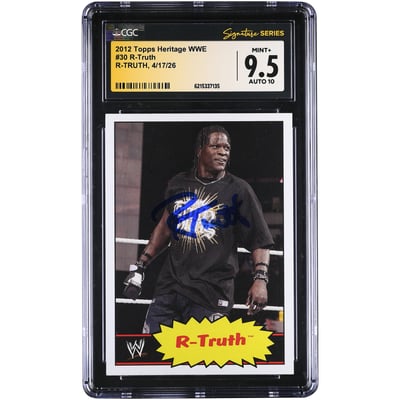 R-Truth WWE Autographed 2012 Topps Heritage #30 CGC Fanatics Witnessed Authenticated 9.5/10 Card