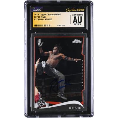R-Truth WWE Autographed 2014 Topps Chrome #37 CGC Fanatics Witnessed Authenticated AUTO 10 Card