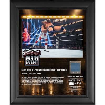 Randy Orton WWE Fanatics Authentic Framed 13" x 16" Sunday Night's Main Event on September 6, 2026 Collage with a Piece of Match-Used Canvas - Limited Edition of 500