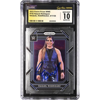 Raquel Rodriguez WWE Autographed 2023 Panini Prizm #192 CGC Fanatics Witnessed Authenticated 10/10 Card