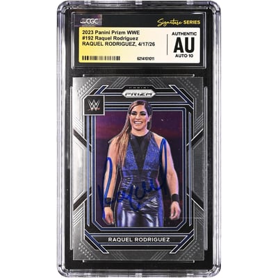 Raquel Rodriguez WWE Autographed 2023 Panini Prizm #192 CGC Fanatics Witnessed Authenticated AUTO 10 Card