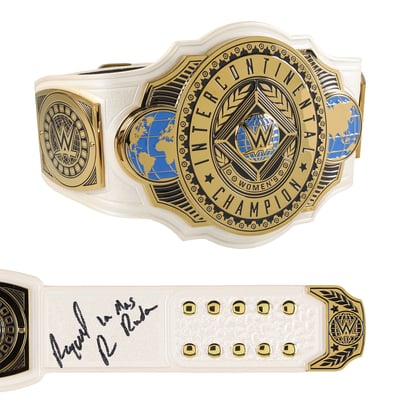 Raquel Rodriguez WWE Autographed Women's Intercontinental Championship Replica Title Belt with "La Mas Ruda" Inscription