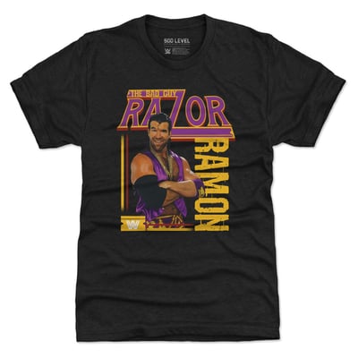 Razor Ramon 500 Level The Bad Guy Premium Tri-Blend T-Shirt - Black