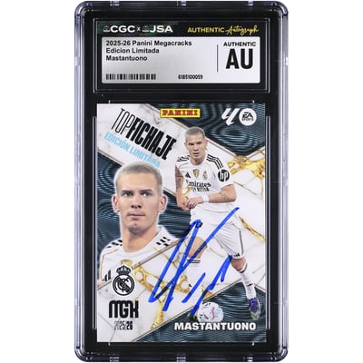 Franco Mastantuono Real Madrid Autographed 2025-26 Panini Megacracks Edicion Limitada #NNO CGC Authenticated Rookie Card