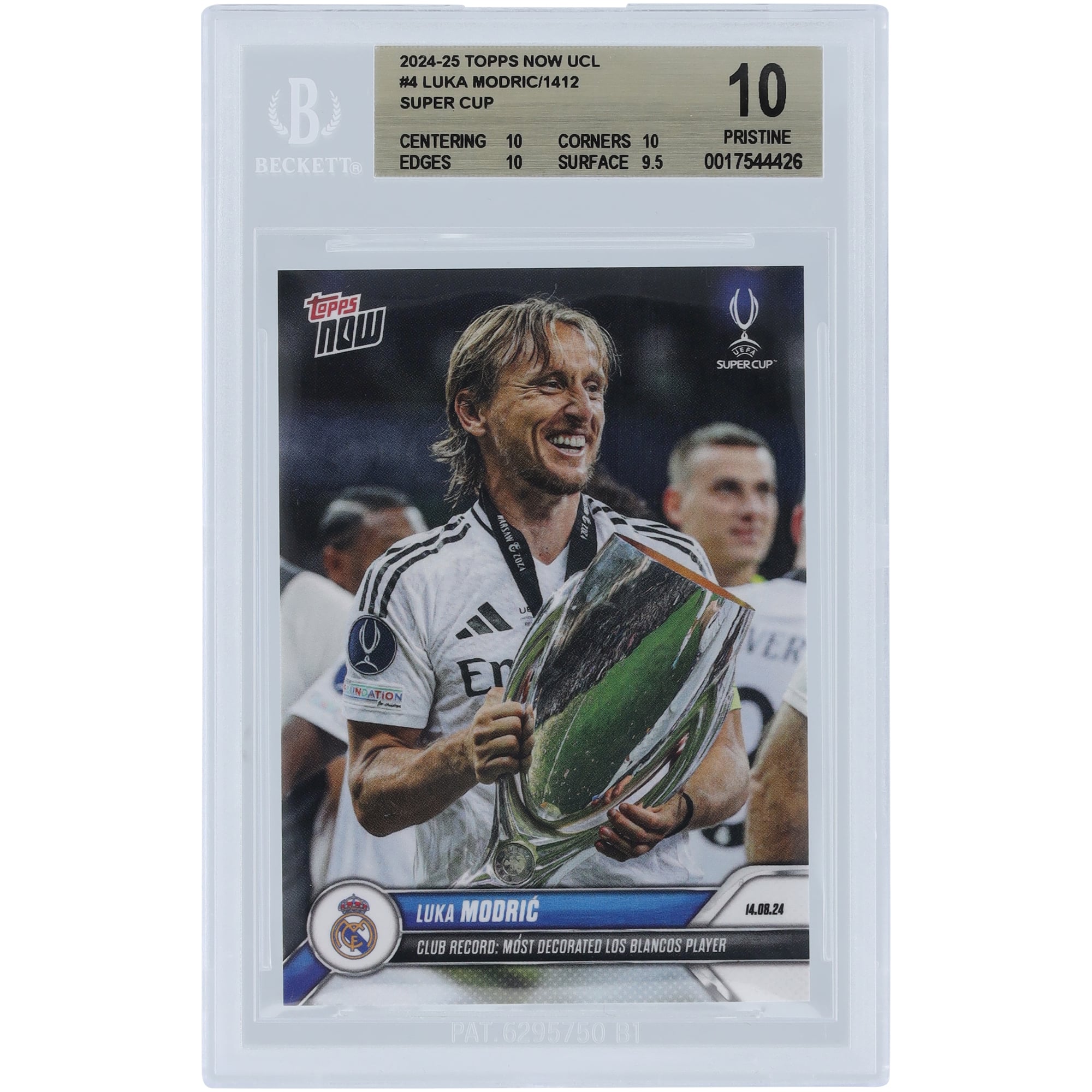 Luka Modric Real Madrid 2024-25 Topps Now UCL Club Record: Most 