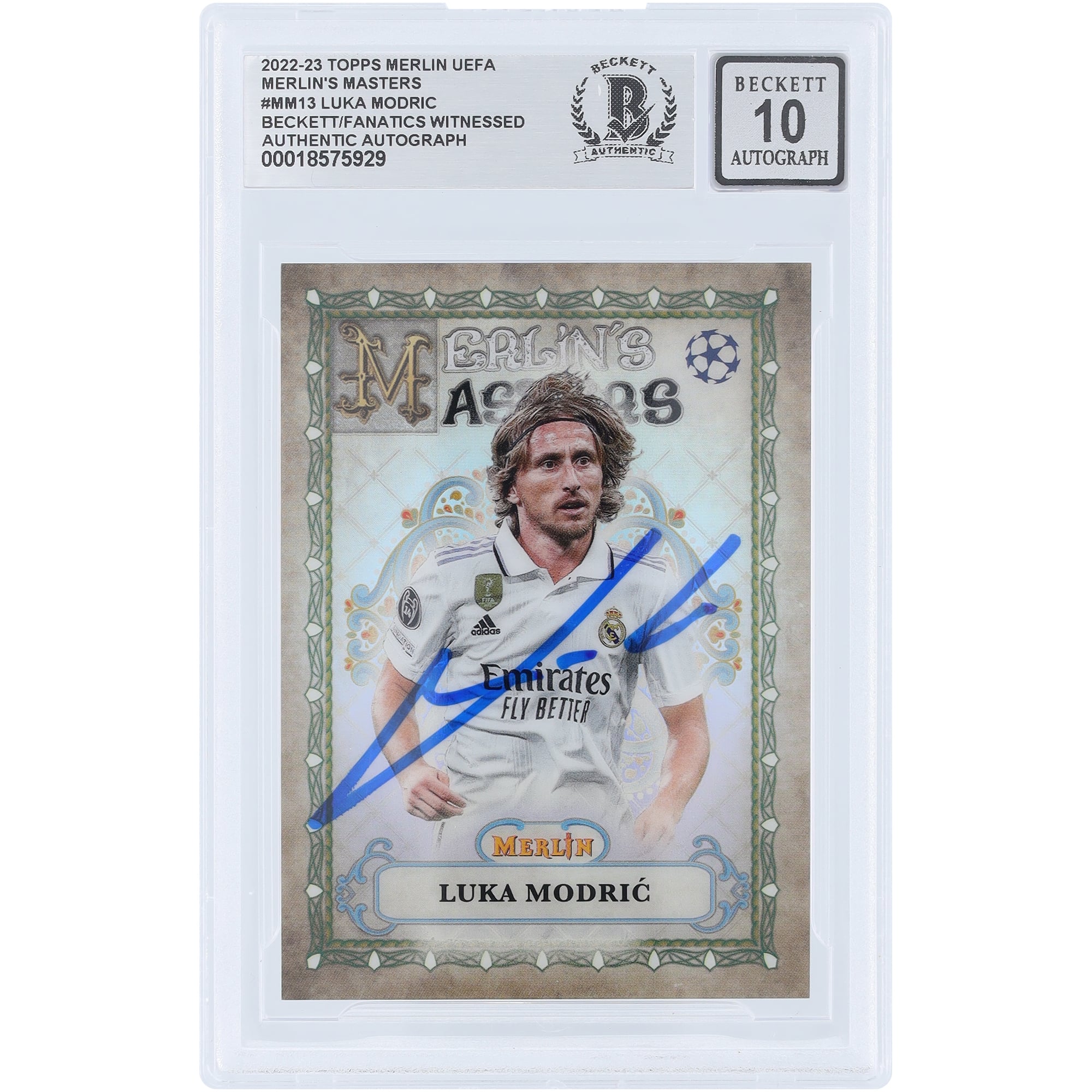 Luka Modric Real Madrid Autographed 2022-23 Topps Merlin UEFA 