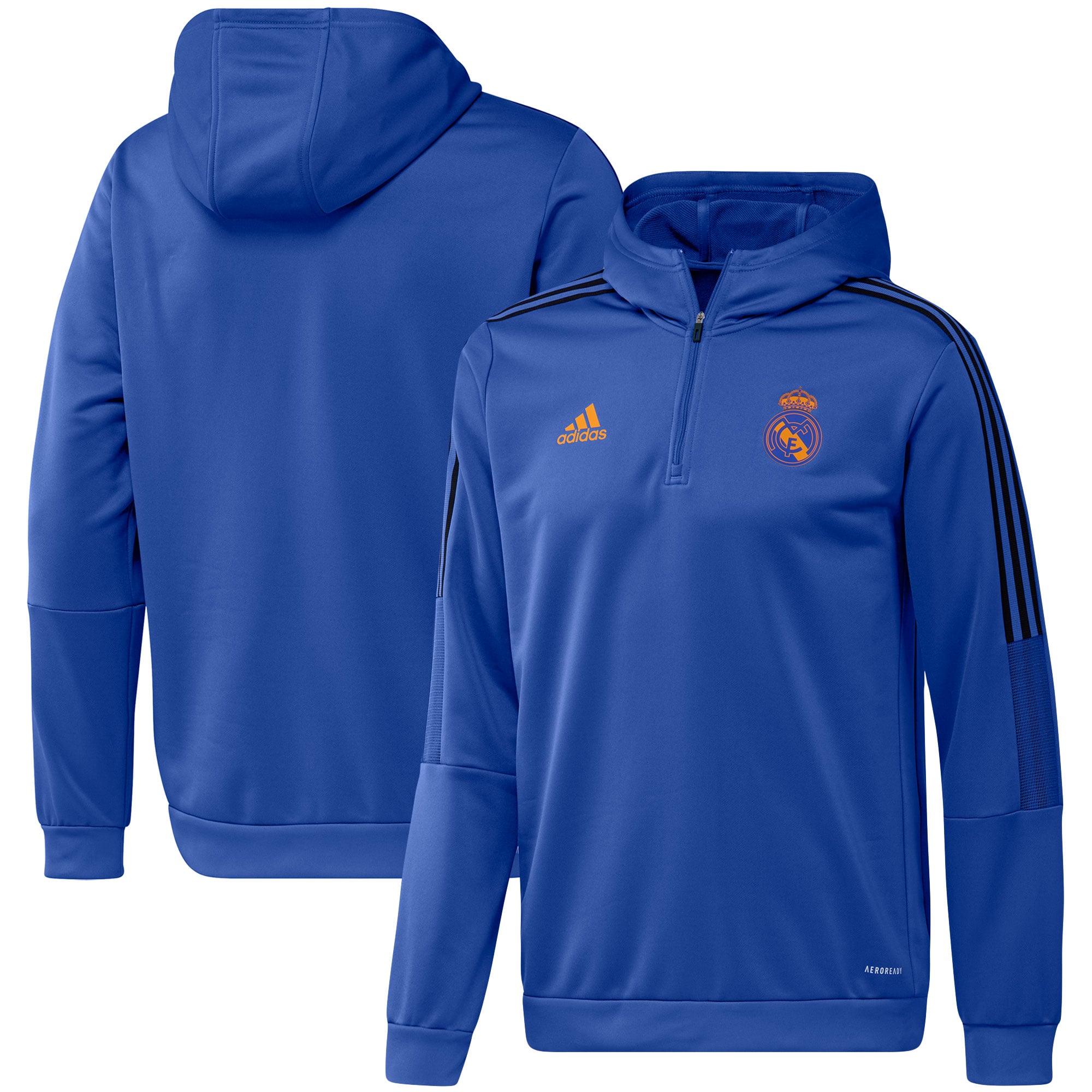 Real Madrid adidas Training Track AEROREADY Quarter-Zip Hoodie - Blue