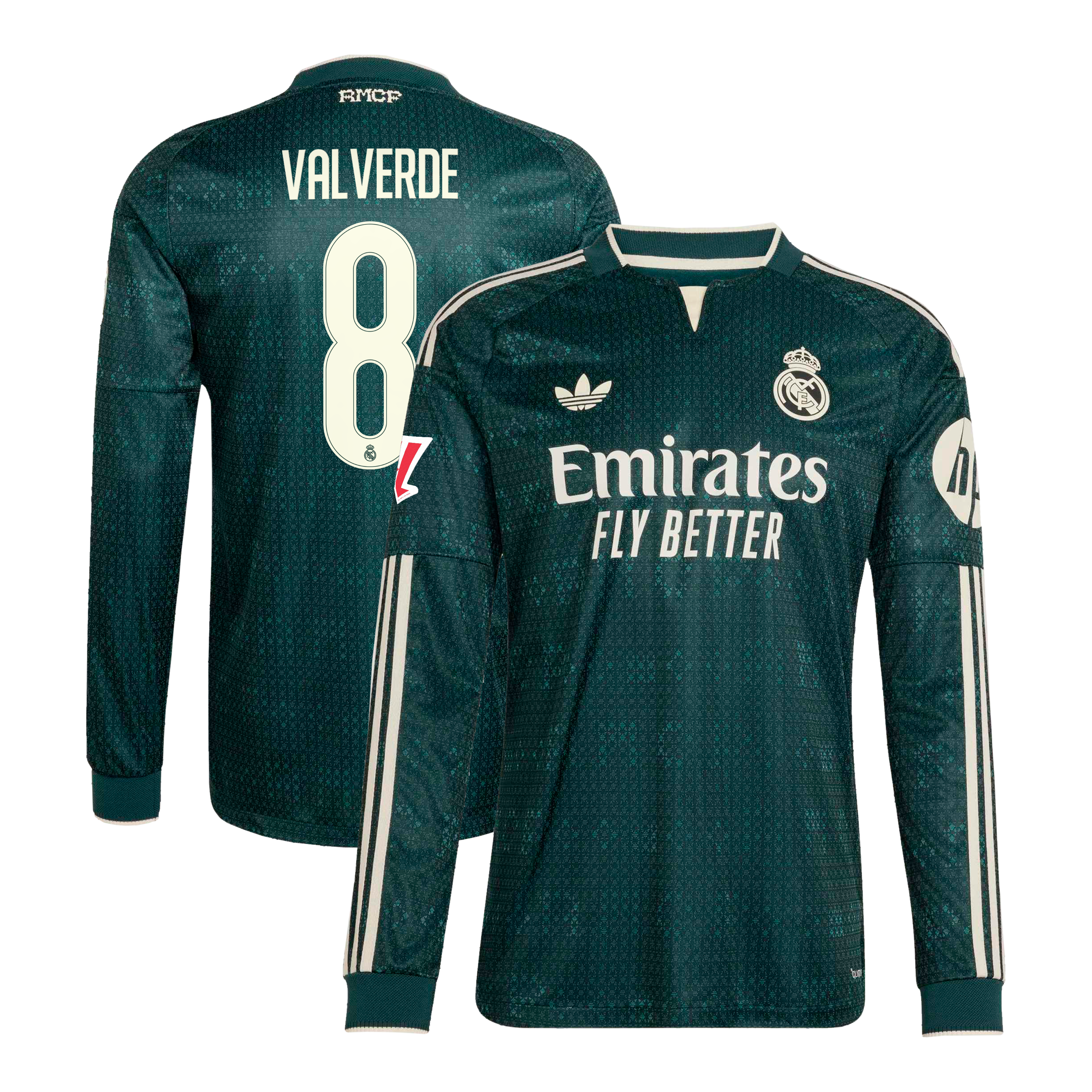 Federico Valverde Real Madrid 2026/27 Away On Field Style Long Sleeve Jersey Green