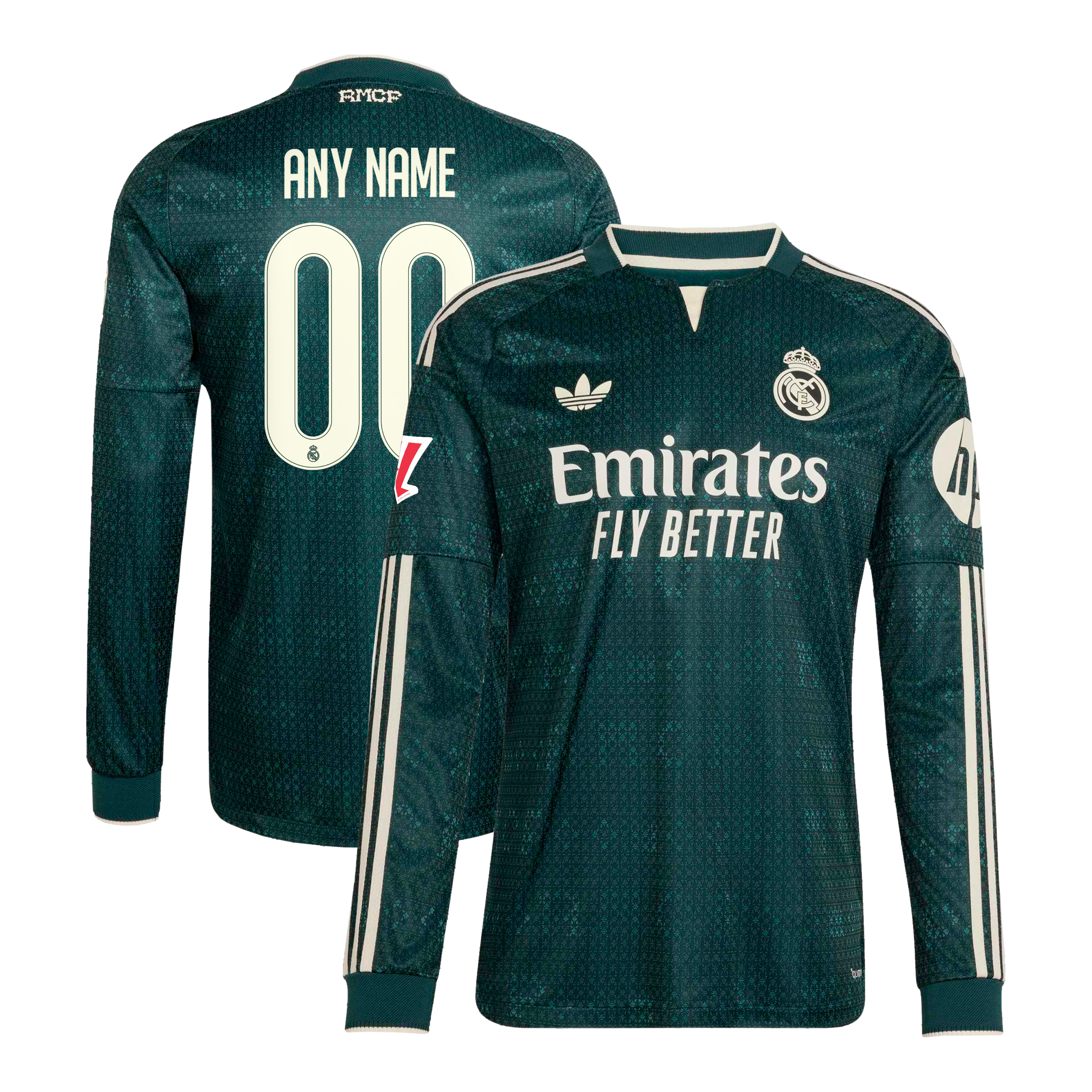 Real Madrid 2026/27 Away On Field Style Custom Long Sleeve Jersey Green