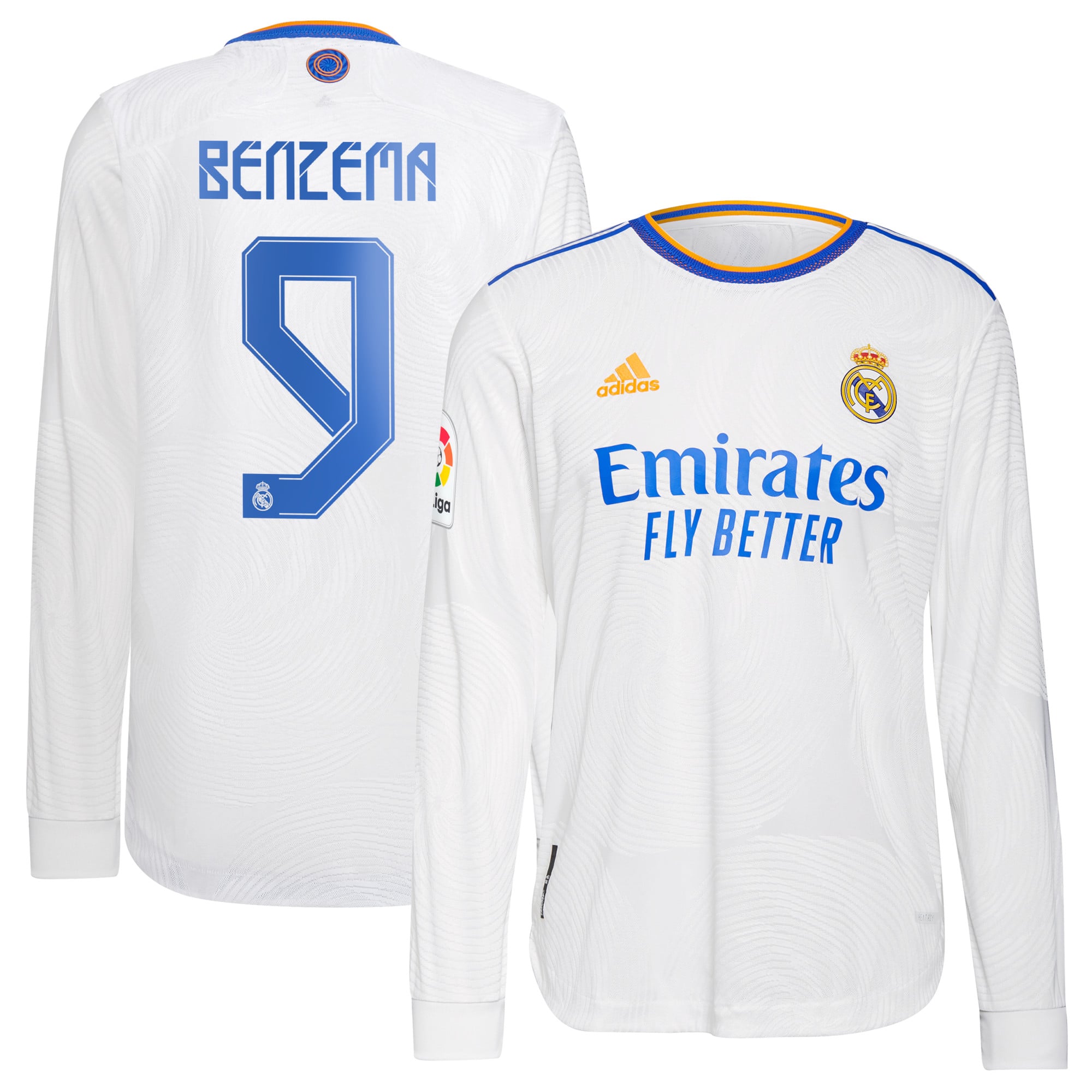 Real Madrid Benzema 長袖ユニフォーム S mens-adidas-karim-benzema-
