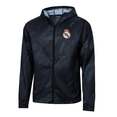 Real Madrid Sport Design Sweden Breeze Full-Zip Windbreaker Jacket - Black