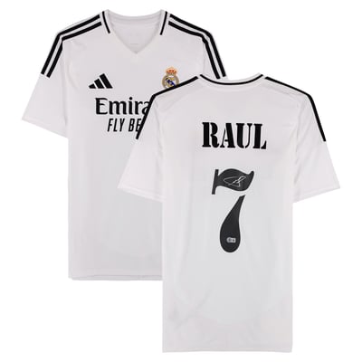 Raúl González Real Madrid Autographed Fanatics Authentic adidas 2025-26 White Home Replica Jersey 