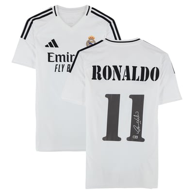 Ronaldo Nazario Real Madrid Autographed Fanatics Authentic adidas 2025-26 White Home Replica Jersey 