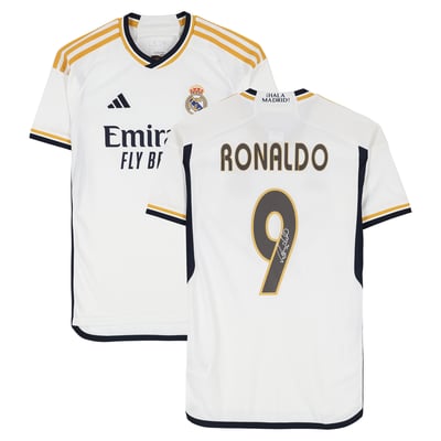 Ronaldo Nazario Real Madrid Autographed Fanatics Authentic White adidas 2023-24 Home Jersey