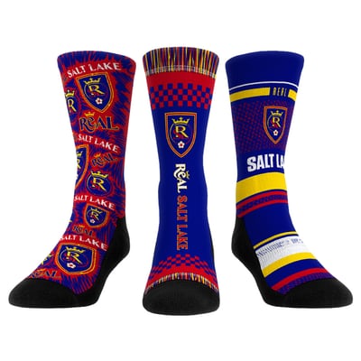  Real Salt Lake Rock Em Youth Three-Pack Crew Socks Set - Navy