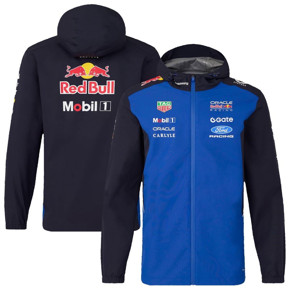 Oracle Red Bull Racing 2026 Replica Long Sleeve Water-Resistant Jacket - Navy