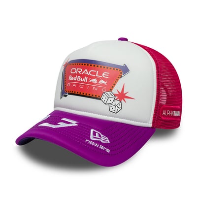 Red Bull Racing New Era Las Vegas Grand Prix 9FORTY A-Frame Adjustable Trucker Hat - Pink
