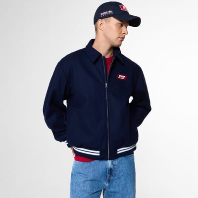 Red Bull Racing Pepe Jeans Full-Zip Wool Bomber Jacket - Navy