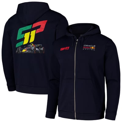 Sergio Perez Red Bull Racing Unisex Checo Race Full-Zip Hoodie - Navy