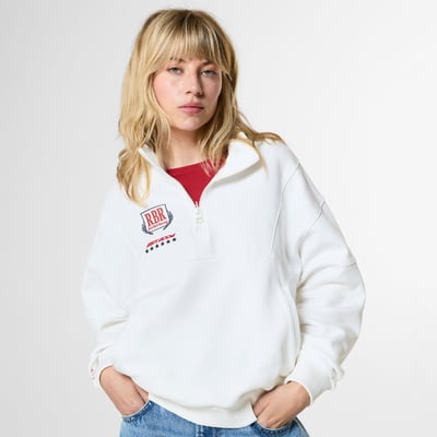 Red Bull Racing Pepe Jeans Women's Block Half-Zip Sweatshirt - White