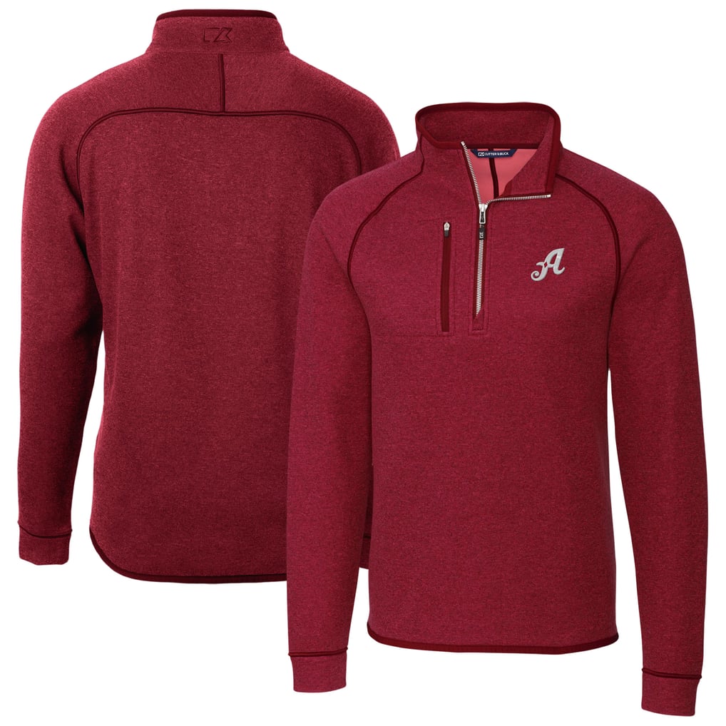 Reno Aces Cutter & Buck Mainsail Sweater-Knit Half-Zip Pullover Jacket - Heather Red