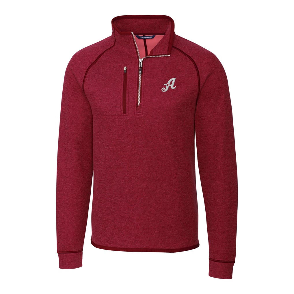 Reno Aces Cutter & Buck Mainsail Sweater-Knit Half-Zip Pullover Jacket - Heather Red