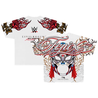 Rey Fenix Civil Regime x WWE Día de los Muertos American Classic Oversized T-Shirt - White